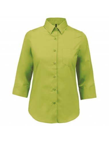 Chemise popeline polycoton manches 3/4 entretien facile femme - K558-Chemises / pulls-Alchimistes