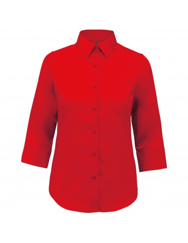 Chemise popeline polycoton manches 3/4 entretien facile femme - K558-Chemises / pulls-Alchimistes