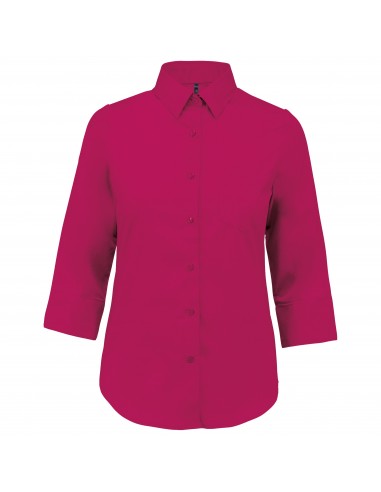 Chemise popeline polycoton manches 3/4 entretien facile femme - K558-Chemises / pulls-Alchimistes