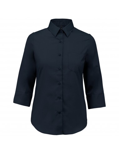 Chemise popeline polycoton manches 3/4 entretien facile femme - K558-Chemises / pulls-Alchimistes