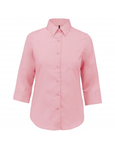 Chemise popeline polycoton manches 3/4 entretien facile femme - K558-Chemises / pulls-Alchimistes