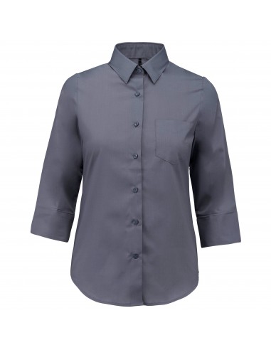 Chemise popeline polycoton manches 3/4 entretien facile femme - K558-Chemises / pulls-Alchimistes