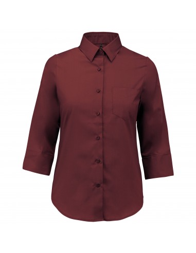 Chemise popeline polycoton manches 3/4 entretien facile femme - K558-Chemises / pulls-Alchimistes