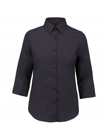Chemise popeline polycoton manches 3/4 entretien facile femme - K558-Chemises / pulls-Alchimistes