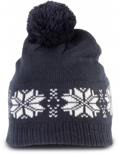 Bonnet de Noël tricoté motif étoiles - KP540-Chemises / pulls-Alchimistes