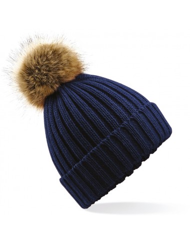 Bonnet epais avec pompon en fausse fourrure - B412-Bonnets et écharpes-Alchimistes