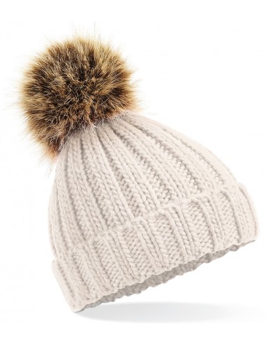 Bonnet epais avec pompon en fausse fourrure - B412-Bonnets et écharpes-Alchimistes