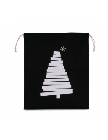 Sac coton à cordon motif sapin - KI0746-Shopping et plage-Alchimistes