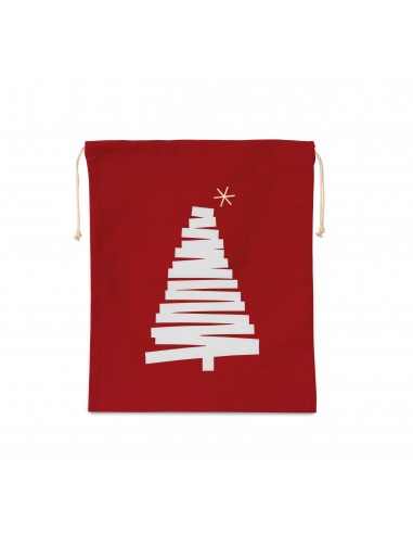Sac coton à cordon motif sapin - KI0746-Shopping et plage-Alchimistes