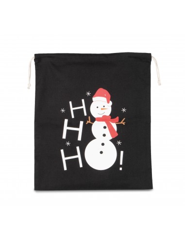 Sac coton à cordon motif bonhomme de neige - KI0745-Shopping et plage-Alchimistes