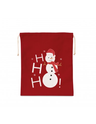 Sac coton à cordon motif bonhomme de neige - KI0745-Shopping et plage-Alchimistes