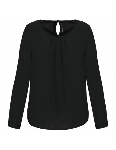 Blouse crêpe manches longues femme - K5003-Chemises / pulls-Alchimistes