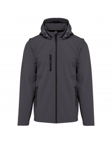 Veste Softshell 3 couches à capuche avec manches amovibles unisexe - K422-Polaire et softshell-Alchimistes