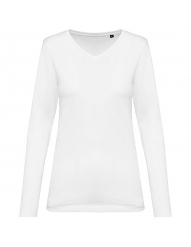 T-shirt Supima® col V manches longues femme - PK307-T-Shirts-Alchimistes