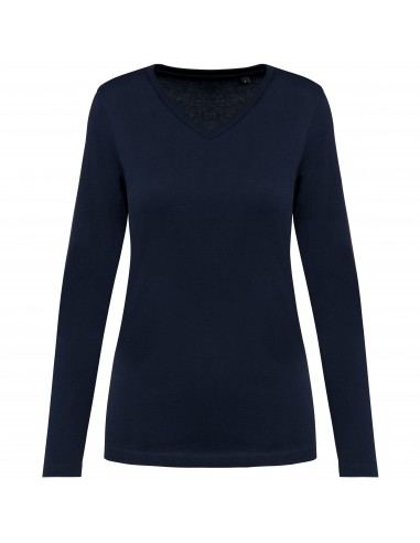 T-shirt Supima® col V manches longues femme - PK307-T-Shirts-Alchimistes