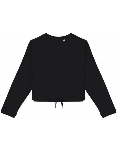 Sweat-shirt écoresponsable à col rond oversize crop femme - NS429-Sweat-Alchimistes