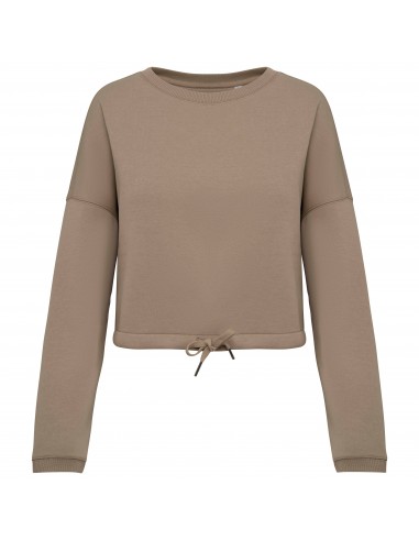 Sweat-shirt écoresponsable à col rond oversize crop femme - NS429-Sweat-Alchimistes