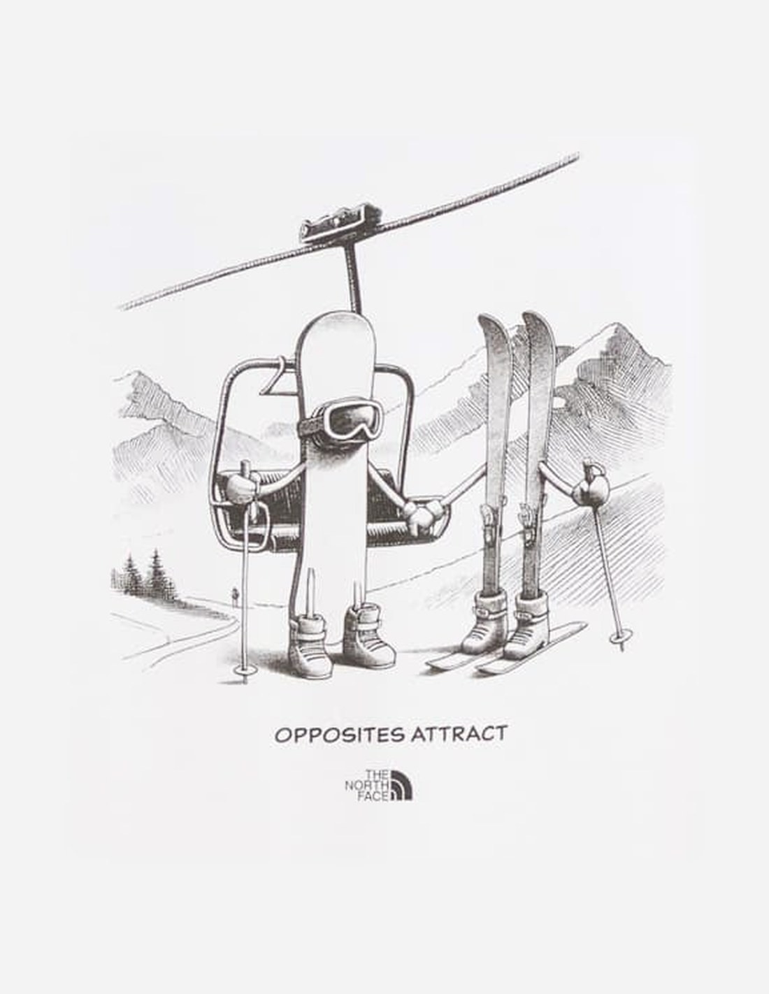 T-shirt graphique décontracté Opposites Attract unisexe The North Face
