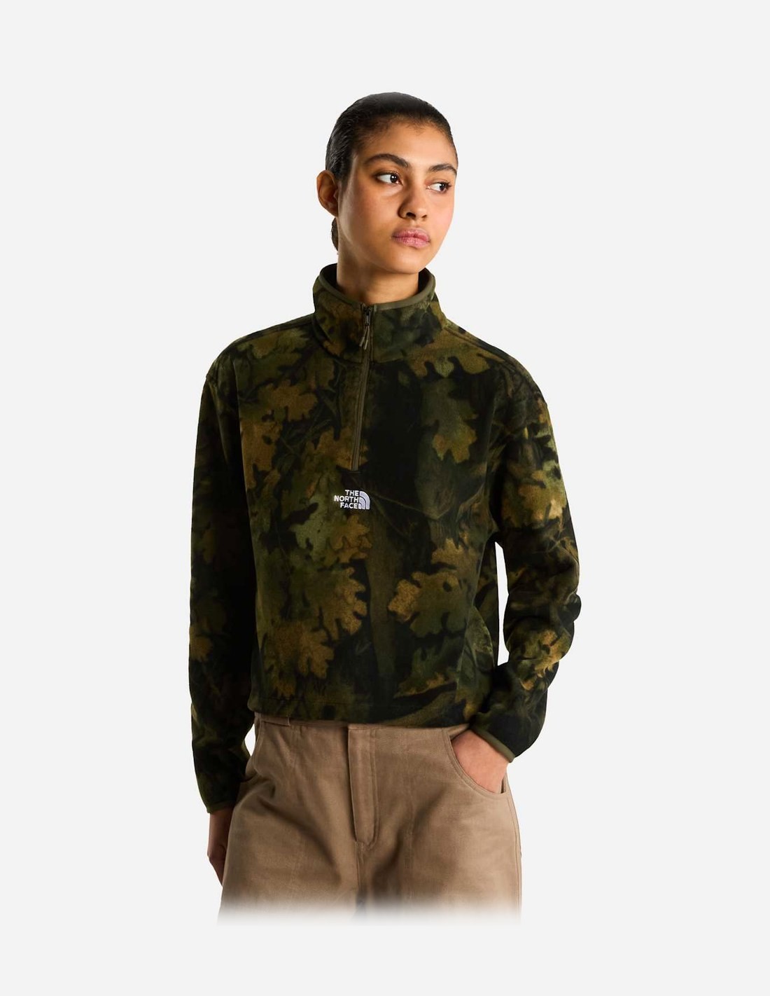 Polaire Glacier Novelty à fermeture zippée 1/4 avec logo imprimé pour femme The North Face
