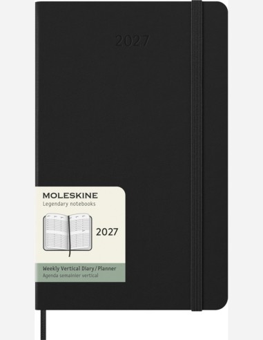 Agenda L vertical 12 mois Moleskine à couverture rigide