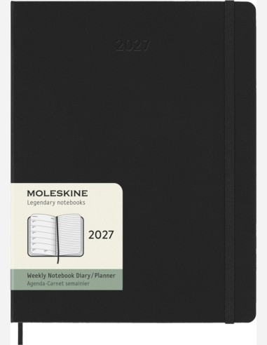 Agenda XL hebdomadaire 12 mois Moleskine à couverture rigide